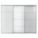 IKEA SKYTTA СКЮТТА / SVARTISDAL СВАРТІСДАЛЬ, комбінація розсувних дверцят, алюміній / білий папір, 301x240 см 494.240.50 фото thumb №1