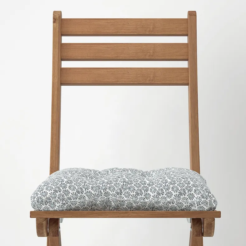 IKEA ASKHOLMEN АСКХОЛЬМЕН, стілець, вуличний, складний темно-коричневий / синій кльосан 295.292.08 фото №2