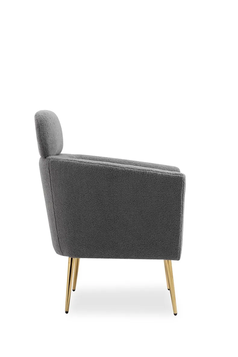 Мягкое кресло HALMAR MELISA, серый/золото фото №6
