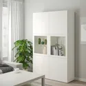 IKEA BESTÅ БЕСТО, комбін д / зберіг зі склян дверцятами, білий ЛАППВІКЕН / СІНДВІК білий прозоре скло, 120x42x193 см 290.594.48 фото thumb №8