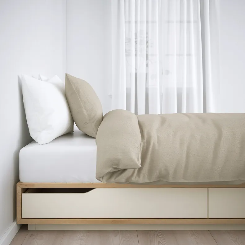 IKEA MANDAL МАНДАЛ, каркас ліжка з відділ д/зберігання, береза/біла, 160x202 см 902.804.83 фото №2