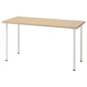 IKEA MÅLSKYTT МОЛСКЮТТ / ADILS АДИЛЬС, письменный стол, берёза / белый, 140x60 см 294.177.48 фото thumb №1