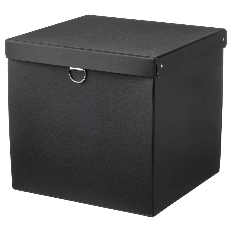 IKEA NIMM НІММ, коробка для зберігання з кришкою, чорний, 32x30x30 см 405.181.66 фото №1