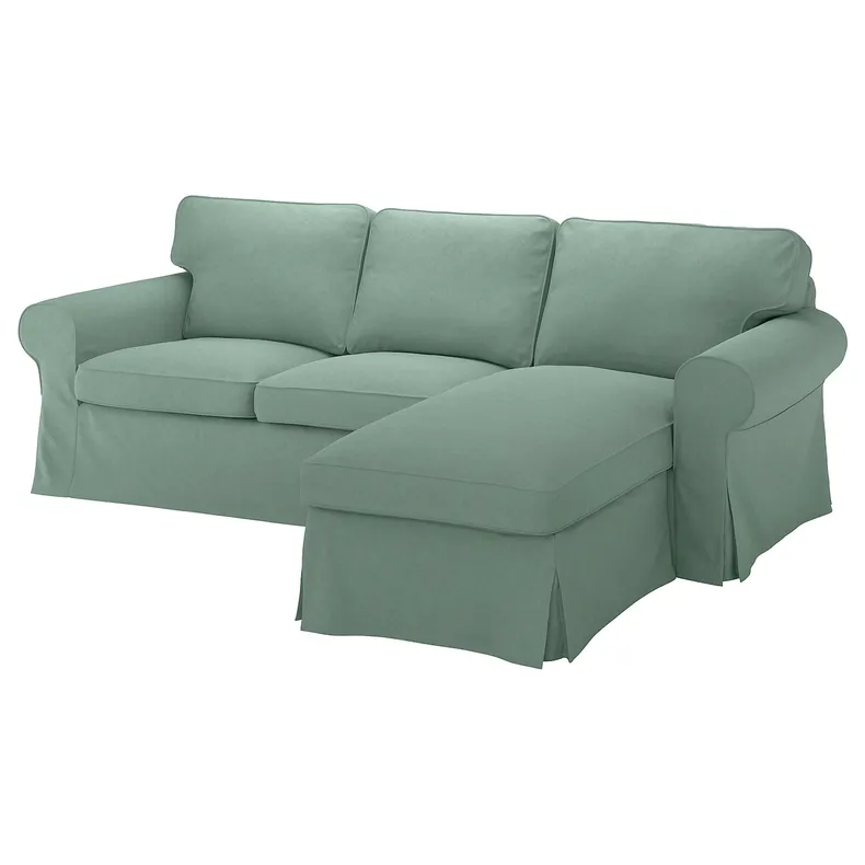 IKEA EKTORP ЭКТОРП, чехол на 3-местный диван, с шезлонгом/Tallmyra светло-зеленый 105.171.11 фото №1