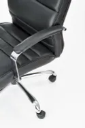 Крісло комп'ютерне офісне обертове HALMAR TEKSAS чорний - шкіра фото thumb №5