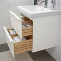 IKEA GODMORGON ГОДМОРГОН, шкаф для раковины с 2 ящ, глянцевый белый, 60x47x58 см 801.955.36 фото thumb №3