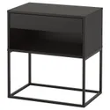 IKEA VIKHAMMER ВІКХАММЕР, приліжковий столик, чорний, 60x39 см 903.889.78 фото thumb №1