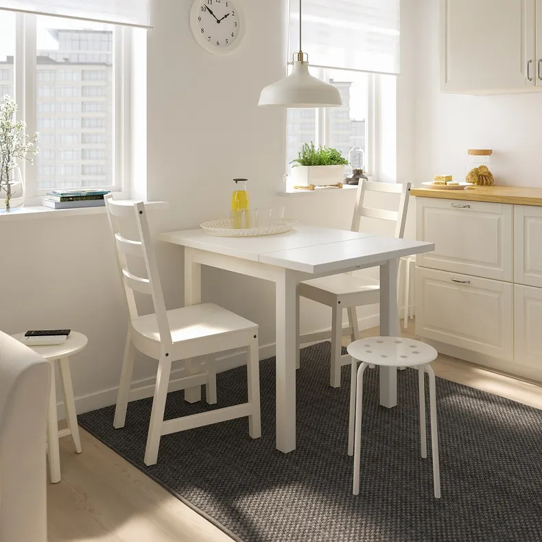 IKEA NORDVIKEN НОРДВИКЕН / NORDVIKEN НОРДВИКЕН, стол и 2 стула, белый / белый, 74 / 104x74 см 193.050.77 фото №4