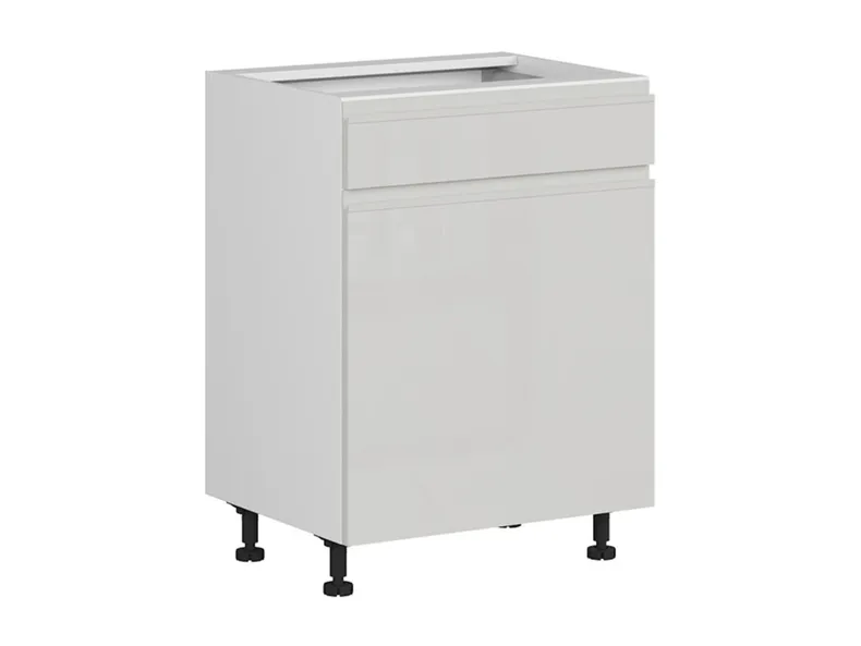 BRW Кухонный цокольный шкаф Sole 60 см левый с ящиком soft-close светло-серый глянец, альпийский белый/светло-серый глянец FH_D1S_60/82_L/STB-BAL/XRAL7047 фото №2
