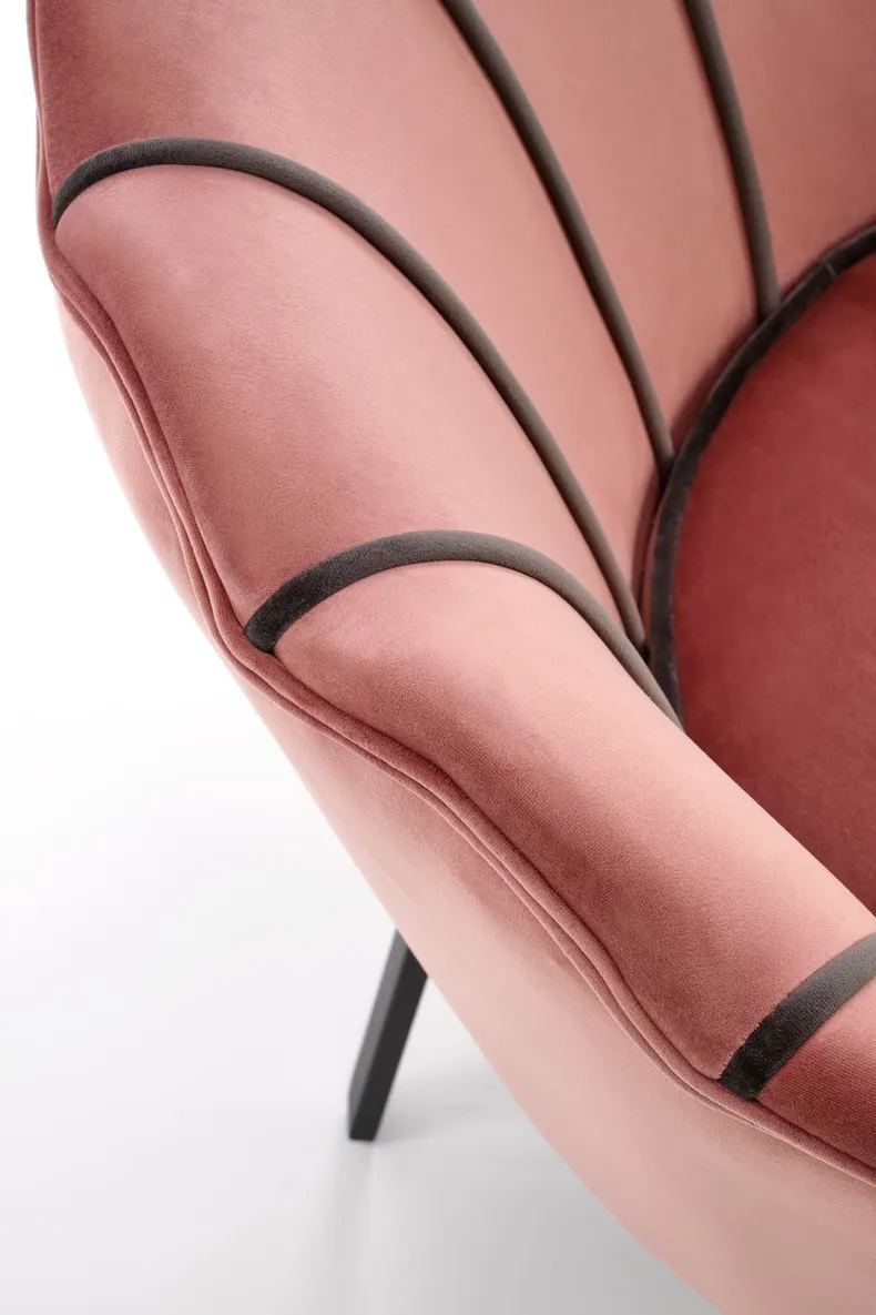 Мягкое кресло HALMAR ANGELO розовый/черный фото №6