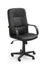 Крісло комп'ютерне офісне обертове HALMAR DENZEL чорне, екошкіра фото