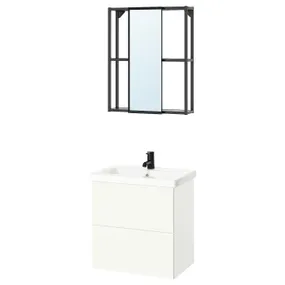 IKEA ENHET ЕНХЕТ, ванна, антрацит/білий, 64x43x65 см 895.470.30 фото
