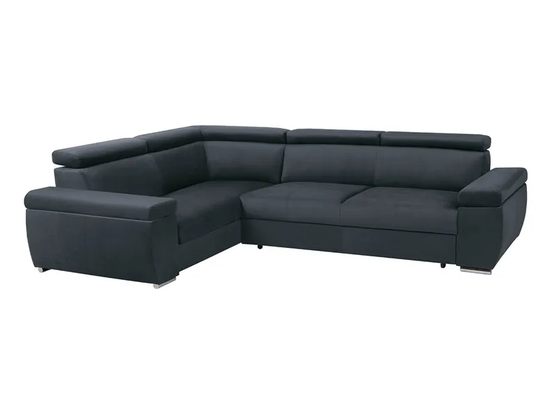 BRW Лофт розкладний кутовий диван з ящиком для зберігання велюровий сірий, Monoli 97 Grey NA-LOFT-RECBK.2F-G1_A99582 фото №1