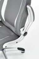 Крісло комп'ютерне офісне обертове HALMAR SATURN сірий, екошкіра перфорована фото thumb №7