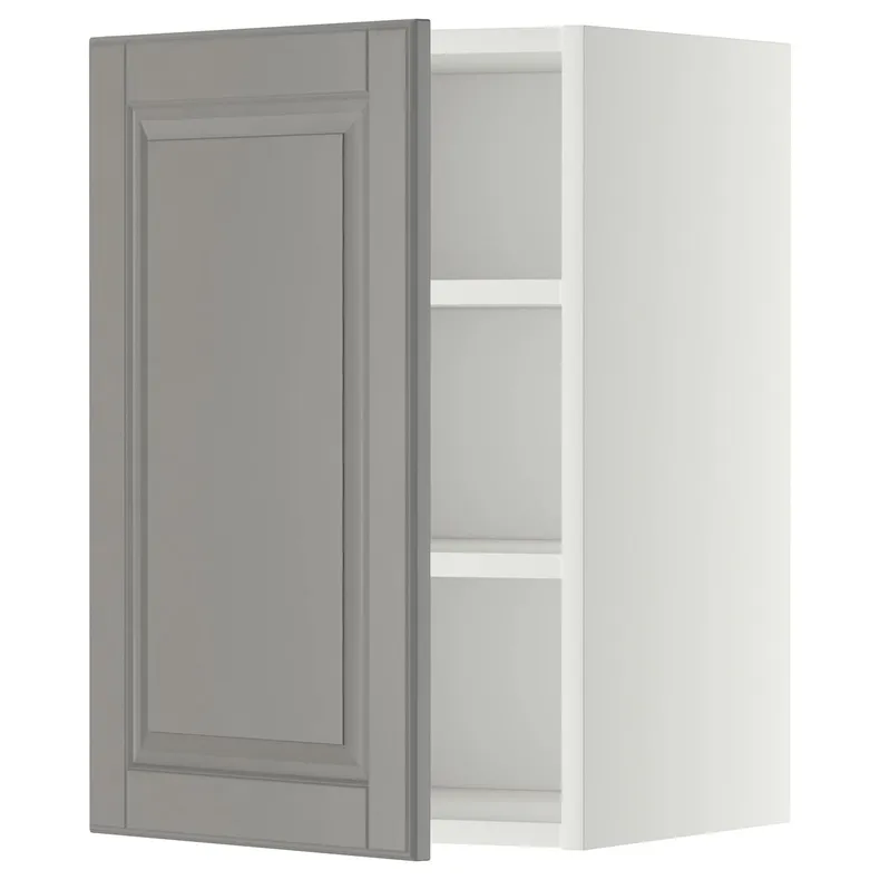 IKEA METOD МЕТОД, навесной шкаф с полками, белый / бодбинский серый, 40x60 см 294.609.73 фото №1