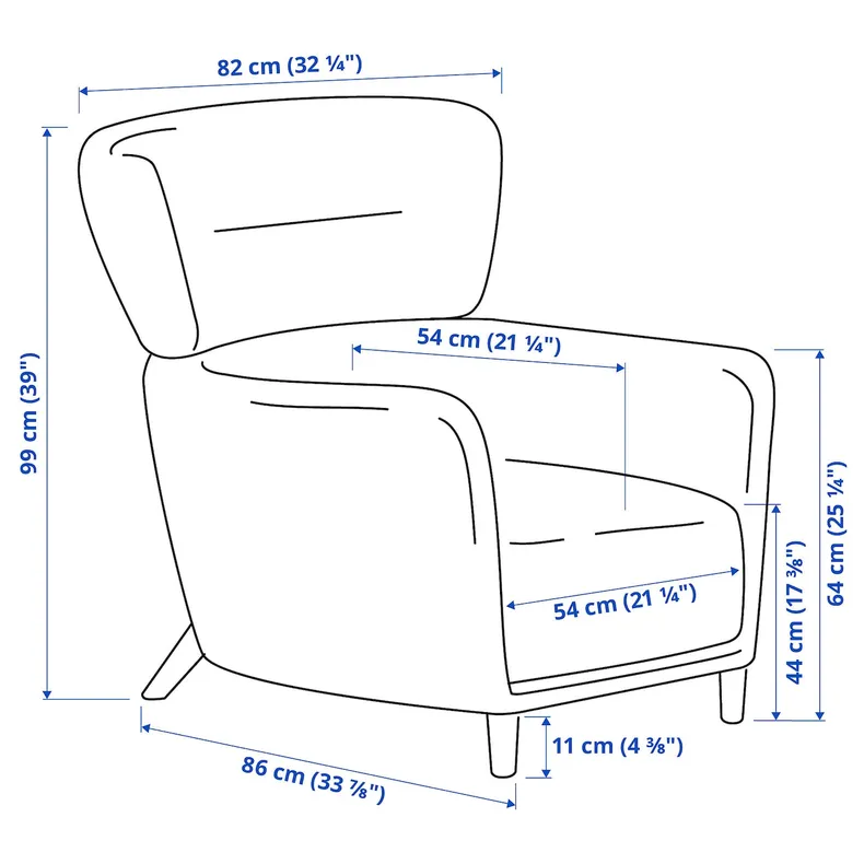 IKEA OSKARSHAMN ОСКАРШАМН, крісло з підголівником, ГУННАРЕД чорно-сірий 005.036.71 фото №5