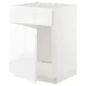 IKEA METOD МЕТОД, шкаф под мойку / дверь / фасад, белый / Воксторп глянцевый / белый, 60x60 см 494.666.86 фото thumb №1