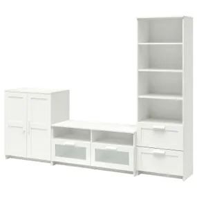 IKEA BRIMNES БРІМНЕС, комбінація шаф для телевізора, білий, 258x41x190 см 891.843.31 фото