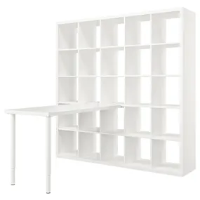 IKEA KALLAX КАЛЛАКС / LAGKAPTEN ЛАГКАПТЕН, стол, комбинация, белый, 182x159x182 см 594.816.53 фото