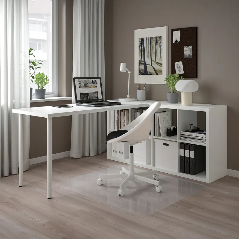 IKEA KALLAX КАЛЛАКС / LAGKAPTEN ЛАГКАПТЕН, стол, комбинация, белый, 77x179x147 см 094.816.84 фото №3