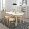 IKEA VEDBO ВЕДБУ / RÖNNINGE РЁННИНГЕ, стол и 4 стула, белый / берёзовый, 160x95 см 193.068.78 фото thumb №2