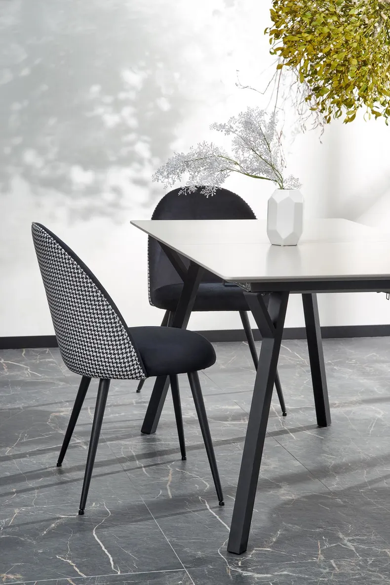 Розкладний стіл кухонний HALMAR BALROG 2 140-180x80 см, стільниця - світло-сіра, ніжки - чорні фото №15