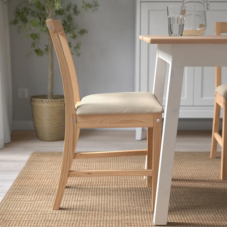 IKEA PINNTORP ПІННТОРП, стілець, світло-коричнева пляма / натуральний каторп 205.294.82 фото №3