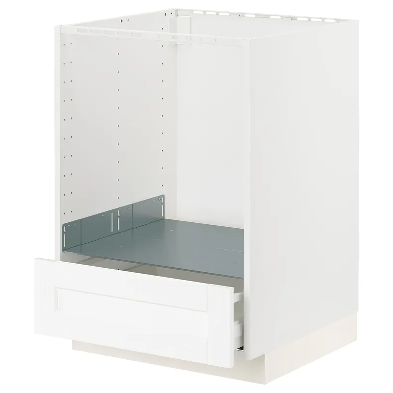 IKEA METOD МЕТОД / MAXIMERA МАКСИМЕРА, напольный шкаф д / духовки, с ящиком, белый Энкёпинг / белая имитация дерева, 60x60 см 594.734.17 фото №1