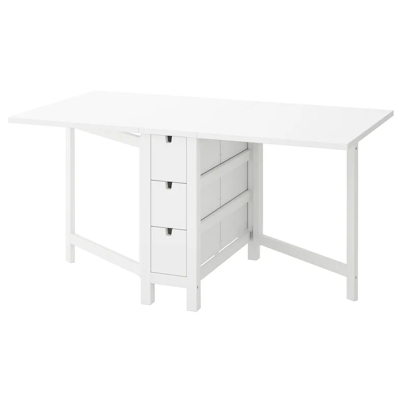 IKEA NORDEN НОРДЕН, стіл-книжка, білий, 26/89/152x80 см 104.238.86 фото №1