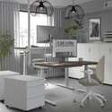 IKEA MITTZON МИТТЗОН, стол / трансф, электрический орех / белый, 140x60 см 695.283.39 фото thumb №4