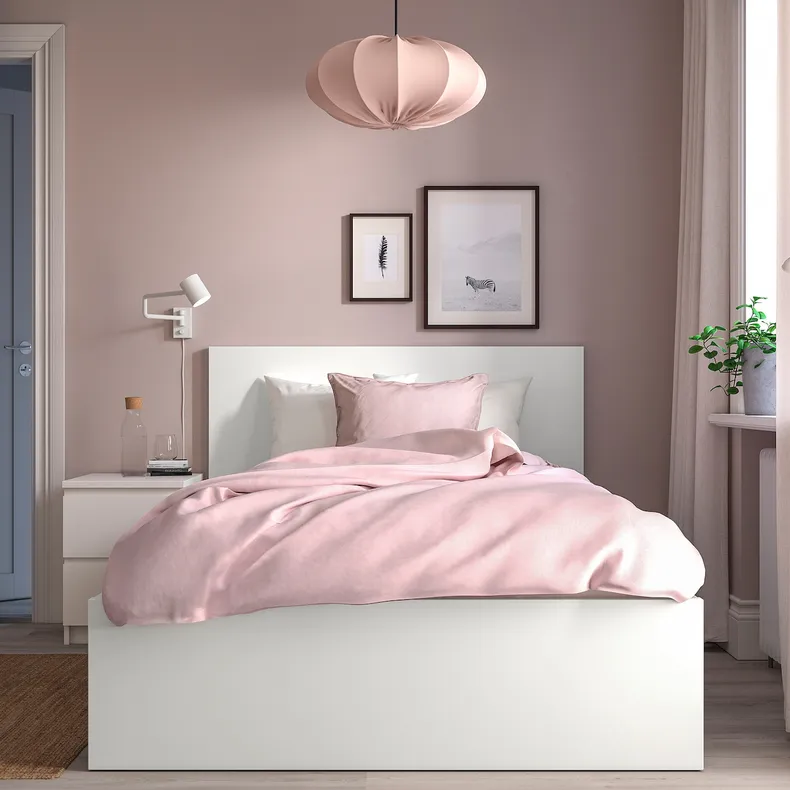IKEA MALM МАЛЬМ, каркас кровати с матрасом, белый / Валевог средней жесткости, 120x200 см 095.446.67 фото №3