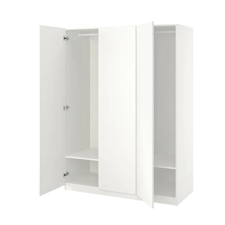 IKEA PAX ПАКС / FORSAND ФОРСАНД, гардероб, білий / білий, 150x60x201 см 395.010.20 фото №1