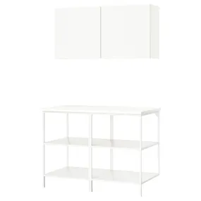 IKEA ENHET ЕНХЕТ, шафа, білий, 123x63.5x207 см 995.481.14 фото