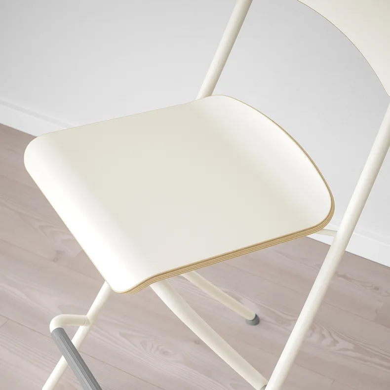 IKEA FRANKLIN ФРАНКЛІН, барний стілець зі спинкою, складан, білий/білий, 63 см 704.048.75 фото №8