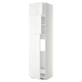 IKEA METOD МЕТОД, висока шафа для холодиль, 3 дверцят, білий / РІНГХУЛЬТ білий, 60x60x240 см 994.661.94 фото