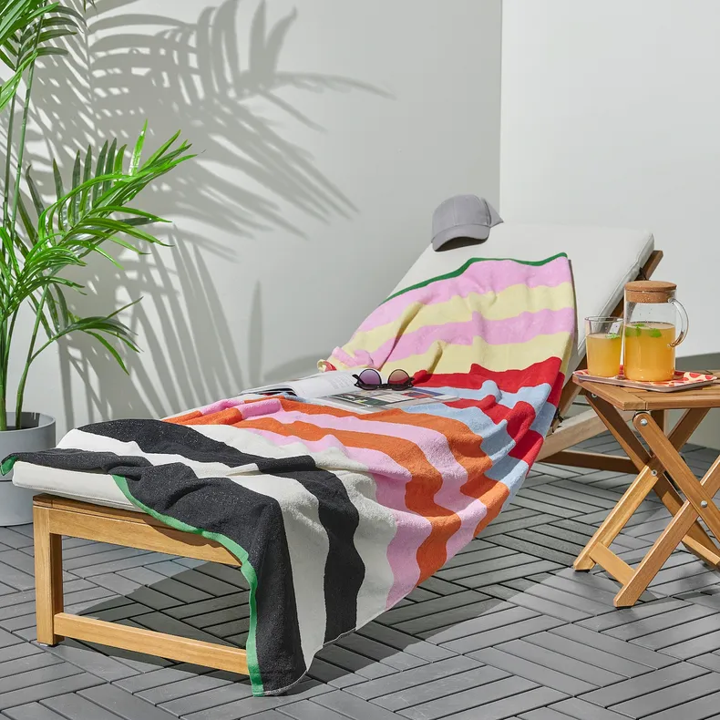 IKEA ROSENOXALIS РОЗЕНОКСАЛИС, пляжное полотенце, разноцветный / полосатый, 100x180 см 205.748.51 фото №3