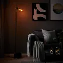 IKEA HÅRSLINGA ХОРСЛИНГА / MOLNART МОЛНАРТ, торшер с лампочкой, черный / сферно-серый прозрачное стекло 095.096.59 фото thumb №3
