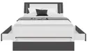 BRW Кровать Saturn 140x200 с 3 ящиками белая/графит, белый/графит LOZ3S/140-BI/GF фото thumb №5