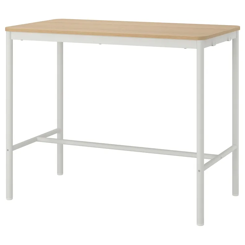 IKEA TOMMARYD ТОММАРЮД, стіл, дубовий шпон, тонований білим / білим, 130x70x105 см 693.874.95 фото №1