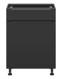 BRW Кухонна шафа Sole L6 60 см ліва з висувною шухлядою з плавним закриттям чорний матовий, чорний/чорний матовий FM_D1S_60/82_L/STB-CA/CAM фото thumb №1