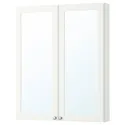 IKEA GODMORGON ГОДМОРГОН, зеркальный шкаф с 2 дверцами, Касьён белый, 80x14x96 см 003.922.39 фото thumb №1