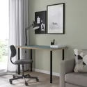 IKEA LAGKAPTEN ЛАГКАПТЕН / ADILS АДИЛЬС, письменный стол, серо-бирюзовый / черный, 120x60 см 395.233.38 фото thumb №3