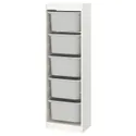 IKEA TROFAST ТРУФАСТ, комбінація для зберіган +контейнери, білий / сірий, 46x30x145 см 995.333.20 фото thumb №1