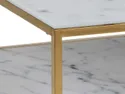 Столик BRW Migas, 90х60 см, белый мрамор / золото WHITE фото thumb №3