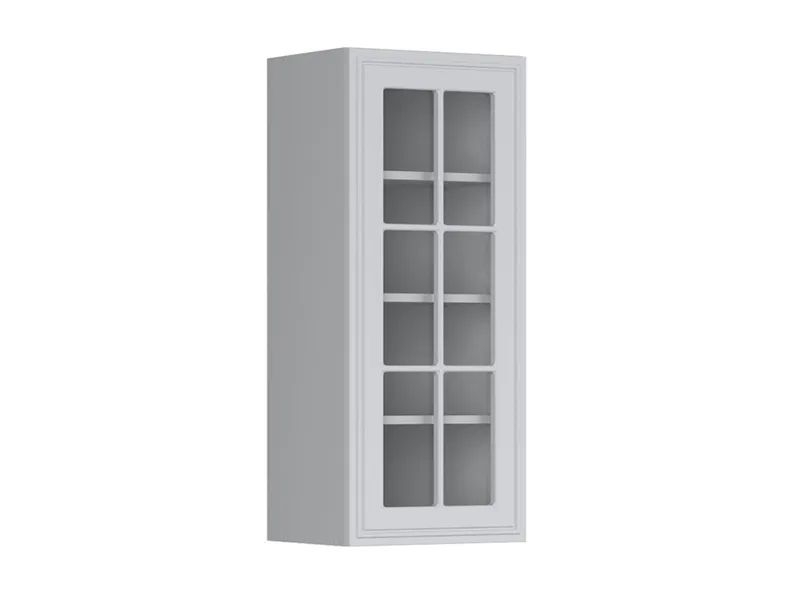 BRW Верхний кухонный шкаф Верди 40 см правый с дисплеем светло-серый матовый, греноловый серый/светло-серый матовый FL_G_40/95_PV-SZG/JSZM фото №2