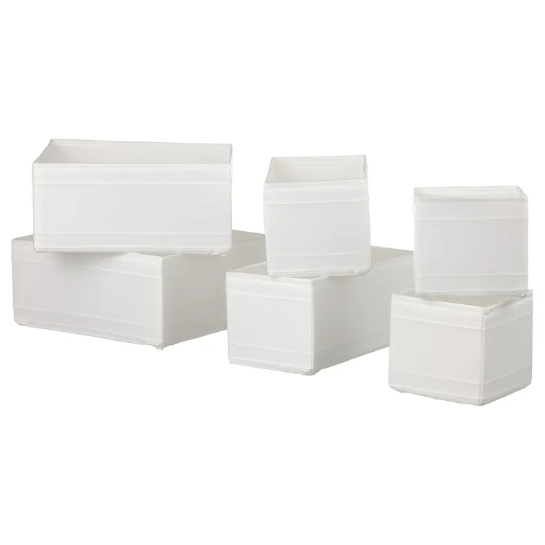 IKEA SKUBB СКУББ, набор коробок, 6 шт., белый 004.285.49 фото №1