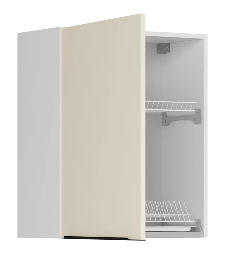 BRW Кухонный верхний шкаф Sole L6 60 см со сливом слева магнолия жемчуг, альпийский белый/жемчуг магнолии FM_GC_60/72_L-BAL/MAPE фото №3