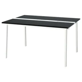 IKEA MITTZON МІТТЗОН, стіл для конференцій, окл попелястий фарбований чорний/білий, 140x108x75 см 595.333.98 фото