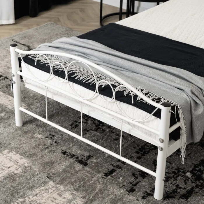 Кровать односпальная металлическая MEBEL ELITE GRIFFIN, 90x200 см, Белый фото №6