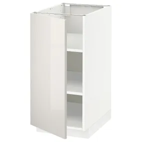 IKEA METOD МЕТОД, напольный шкаф с полками, белый / светло-серый, 40x60 см 094.682.39 фото